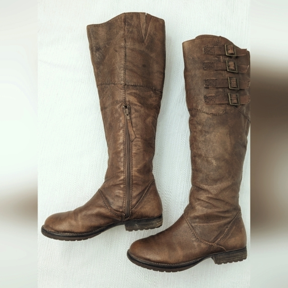 Steve Madden Miidori Leather Buckles Tall Boots Size 7M - Picture 2 of 15